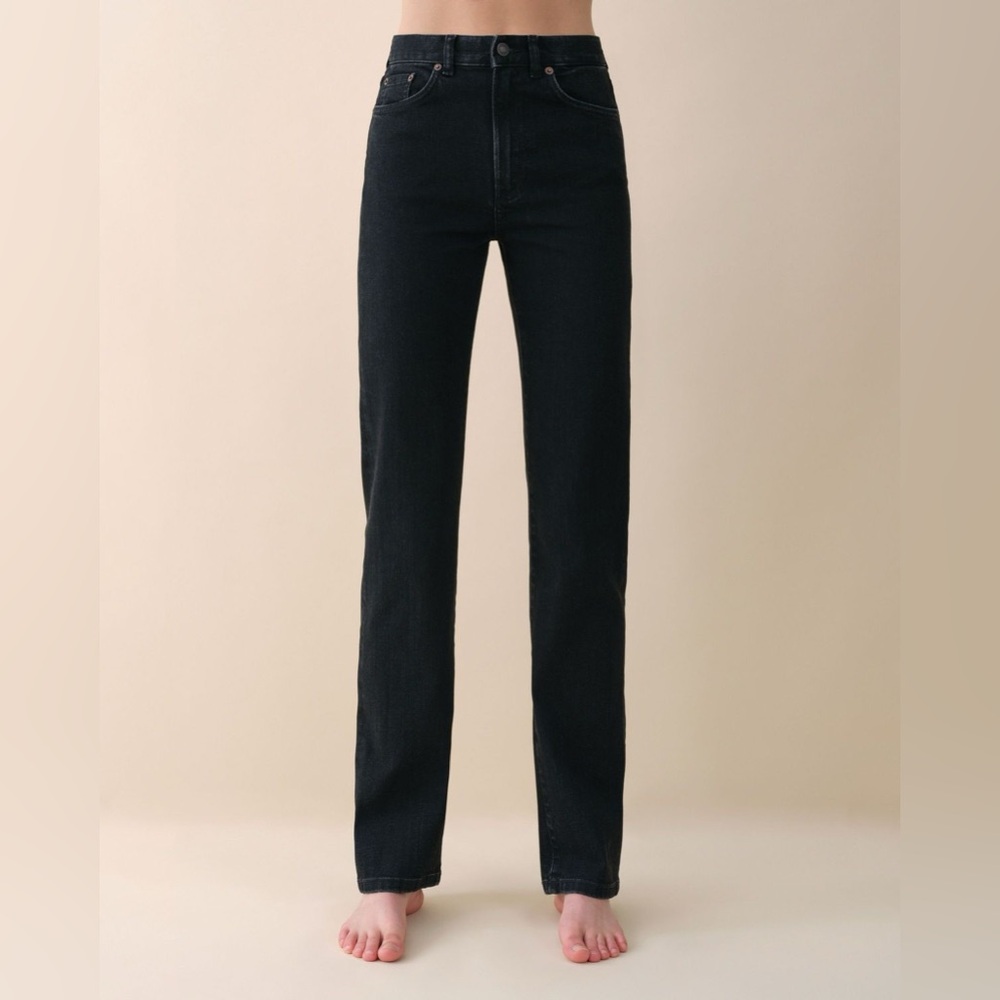JEANERICA Eiffel Black 2 Weeks Straight Leg Jeans 24 High Waisted Faded Black